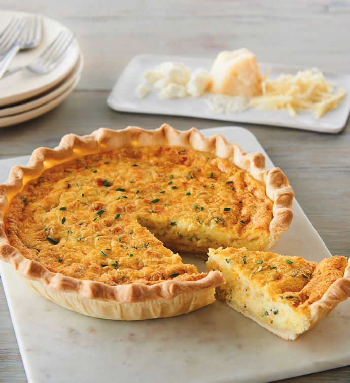 Triple Cheese and Caramelized Onion Quiche